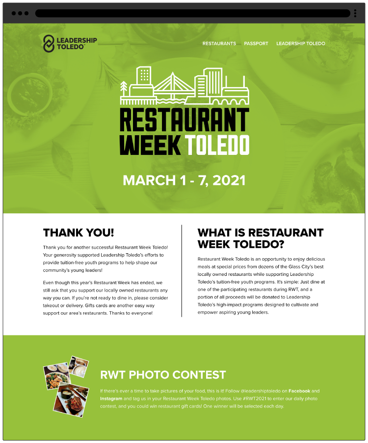 Restaurant Week Toledo Event Promotion 