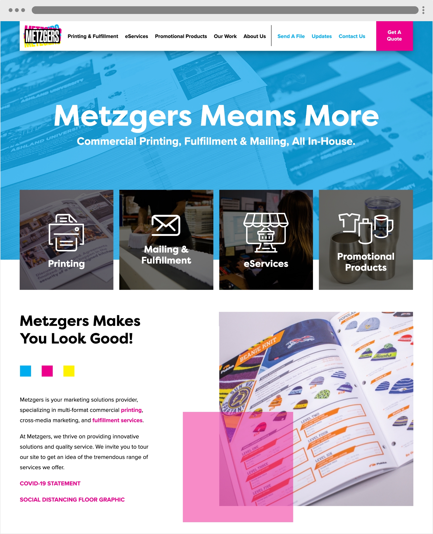 Metzgers Website Homepage